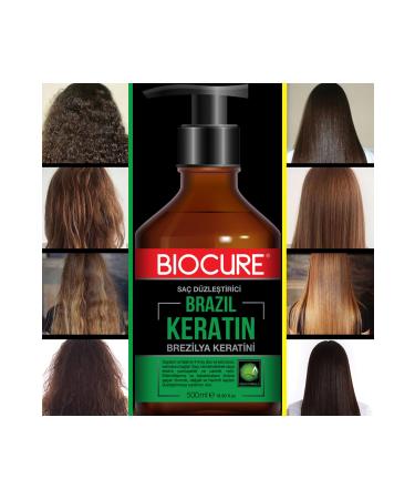 Biocure Hair Straightener Keratin Care Brazilian Blow Dry for Curly Wavy and Voluminous Hair 500ml - Buy Online on GoSupps.com