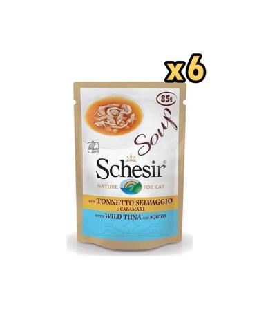 Schesir Tuna and Calamari Cat Soup 85 Gr X 6 Pieces