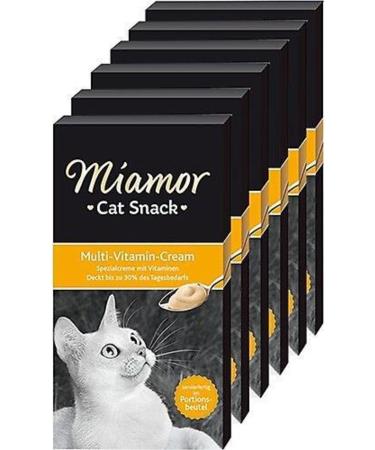 Miamor Cream Multi Vitamin Supplementary Nutrition and Cat Reward 6x15 Gr X 6 Pieces