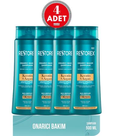 Restorex Keratin & Argan Shampoo 500 Ml 4 Pieces