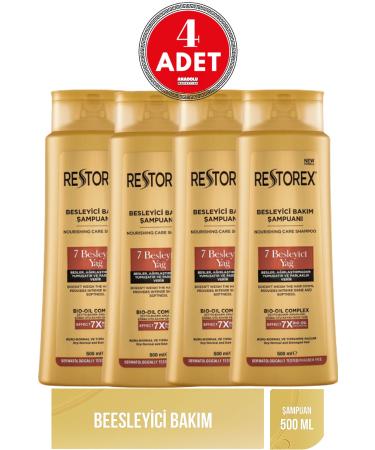Restorex Care Shampoo 7 Nourishing Oils 500 ml 4 Pieces