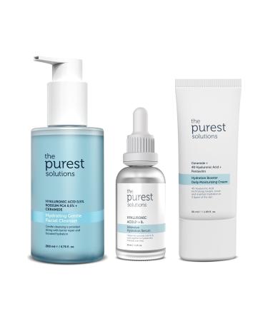 The Purest Solutions Dry Skin Solution Set - Cleansing Gel-Intense Moisture Cream and Hyarulinic Acid Serum-dg558