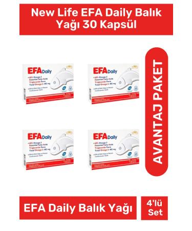 New Life Efa Daily Fish Oil 30 Capsules 4 Pack
