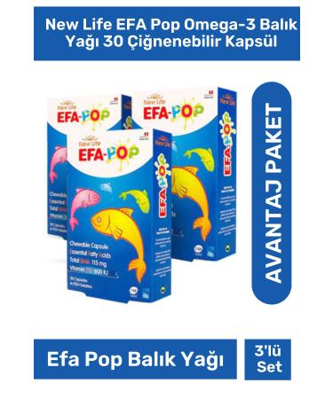 New Life Efa Pop Omega-3 Fish Oil 30 Chewable Capsules 3 Pack