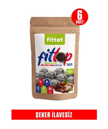 Fittat Tropical Fittop Sugar-Free Coconut Coated Cocoa Hazelnut Paste Fruit Ball 95g X 6