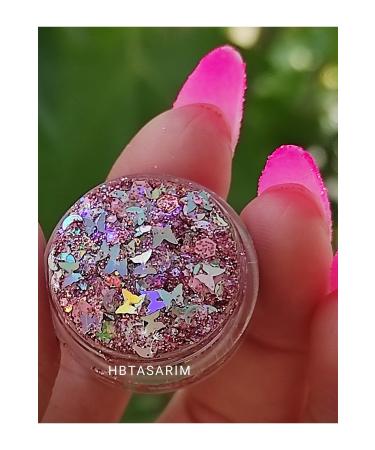 hbtasarim Mini Natural Gel Glitter - Cherry Blossom Butterfly - Buy Online on GoSupps.com
