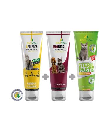 Zoovital Malt Paste Cat Paste 100 Gr + Biotin Paste 100 Gr + Sterile Paste 100 Gr Sterilized Cats