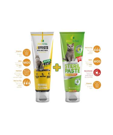 Zoovital Hairball Malt Paste Hairball Prevention 100gr + Sterile Paste Vitamin 100gr For Neutered Cats