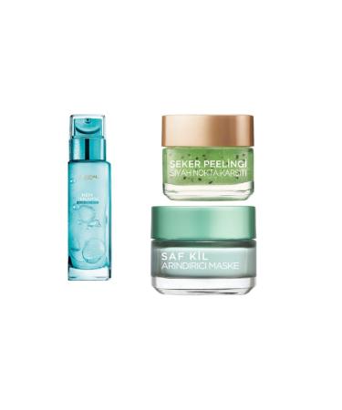 L'Oreal Paris L'or al Paris Moisture Therapy Aloe Vera Water l'or al Paris Pure Clay Purifying Mask Sugar Scrub