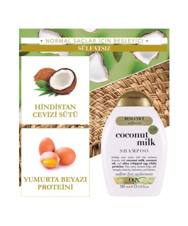OGX Chemically Treated Colored and Brittle Hair Restoring Coconut Milk Shampoo 385.ml - Buy Online on GoSupps.com