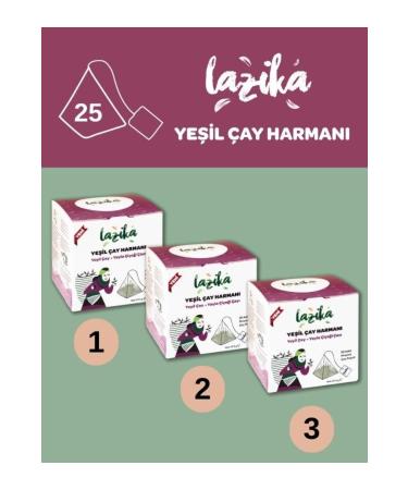 LAZIKA (SET OF 3) Green Blend Green Tea - Yayla i e i 25 Pyramid Bags