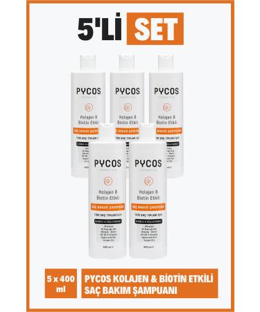 PYCOS COSMETICS Anti-Hair Loss and Anti-Dandruff Fast Hair Growth Care Shampoo 400ml 5 Pieces