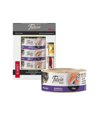 Felicia Sterilized Canned Salmon Cat Food 6x85 gr