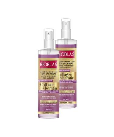 Bioblas Anti-Hair Loss Liquid Conditioner Collagen & Keratin 400 ml (200ml X2)