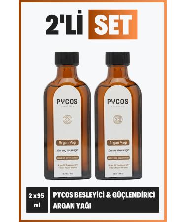 PYCOS COSMETICS Argan Oil 95 Ml Hair Growth Strengthening Anti-Breakage Softening Intensive Argan Oil 2 Pieces