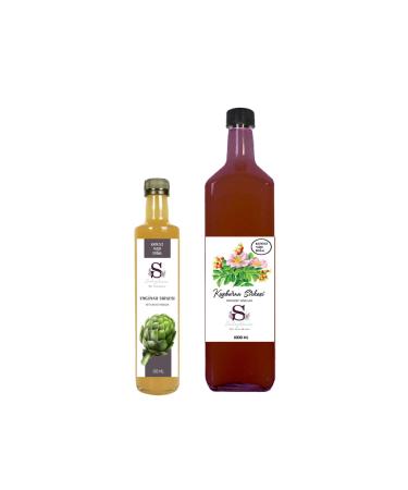 S heylaana Natural Artichoke Vinegar 500 Ml - Natural Rosehip Vinegar 1000 Ml