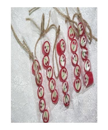 SEKERC YA AR Cherry Patterned Finger Lolly 12 Pieces