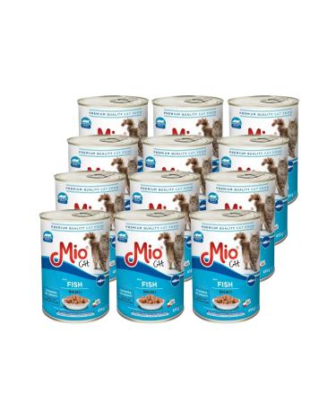 Mio Fish Cat Food - Canned Salmon Meat Pieces Wet Food 415 Gr *** 12 Pieces ***