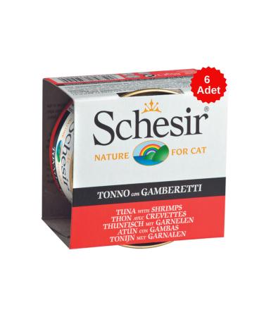 Schesir Cat Jelly Tuna and Shrimp Cat Canned Food 85 Gr 6 Pieces