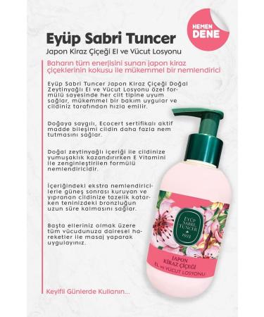 Ey p Sabri Tuncer Japanese Cherry Blossom Hand and Body Lotion 280 Ml - Buy Online on GoSupps.com