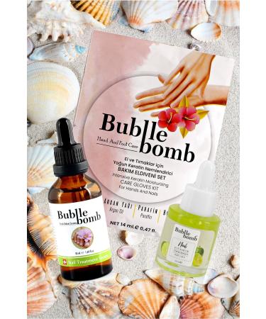 BUBBLEBOMB Hand Care Set 3 Keratin Care Gloves + Fungus Serum 50ml + Nail Care Oil Lime - Buy Online on GoSupps.com