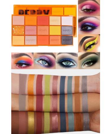 IMAN OF NOBLE 15-Piece Berry Cola Colored Orange Packaging Pearlescent and Matte Eyeshadow Palette - Buy Online on GoSupps.com