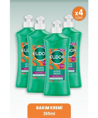 Elidor Care Cream Distinctive Curls Elastin & Almond Milk 265 Ml X 4 Pieces