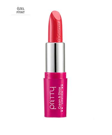 Flormar Shiny Lipstick - Pretty Cream & Glaze Lipstick P328 Festive Red 8690604193387