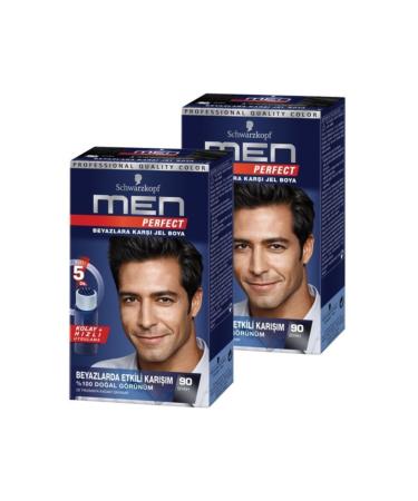 Men Perfect Hair Dye 90 - Black 80 ml x 2 Pieces