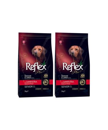 Reflex Plus Medium Large Breed Lamb-Rice +7 Year Old Dog Food 3 Kg SET OF 2