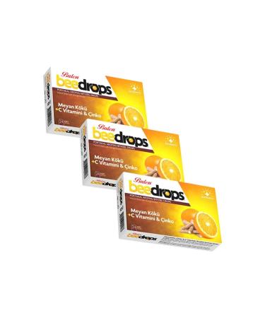 Balen Beedrops Licorice - Zinc - Vitamin C. Orange Flavored 24 Drops X 3 Pieces
