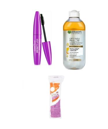 Golden Rose Infinity Lash Volume Mascara + garnier Dual Phase Micellar Flawless Make-Up Remover Water 400ml
