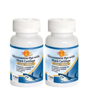 Force Nutrition Glucosamine Shark Cartilage 2x120 Tablets Akg nl k Hyaluronic Acid