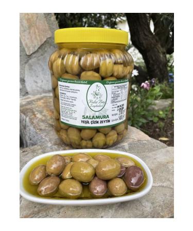 RUH BEY OLIVES Tomato Scratched Green Olives 1.4 Kg