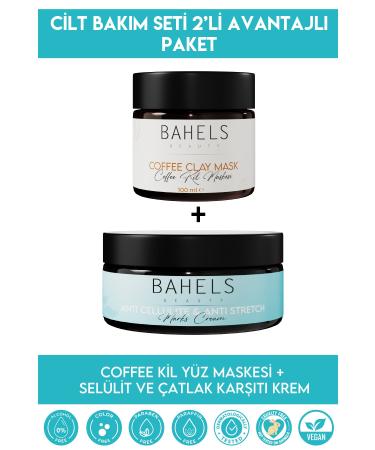 Bahels Beauty Anti-Cellulite and Anti-Stretch Cream Coffee Clay Face Mask Skin Care Set