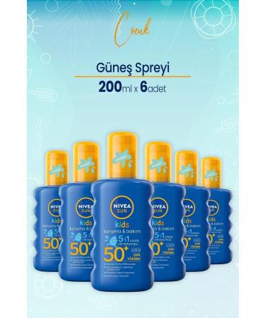 NIVEA Sun Kids Colourful Moisturising Sun Spray Gkf 50+ 200 Ml X 6 Pcs