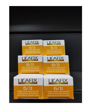 Lilafix 6/11 Intense Ash Dark Blonde Hair Dye 60mlx6 Pieces keus05060100