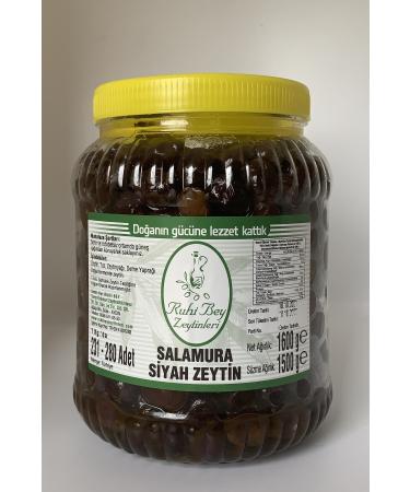 RUH BEY OLIVES Large Black Olives in Brine 1.6 Kg - Buy Online on GoSupps.com