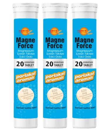Force Nutrition Magne Force Magnesium Citrate 3x20 Effervescent Tablets Orange Flavored Magnesium Citrat