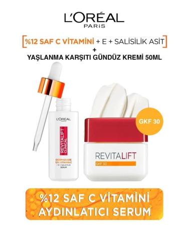 L'Oreal Paris Vitamin C Serum and Sun Protection Anti-Wrinkle Day Cream