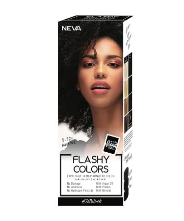 Neva Flashy Colors Semi Permanent Hair Dye Jet Black / Black 100 ml