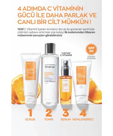 Avon Anew Brightening Face Scrub with Vitamin C 75ml + Toner 200ml - Buy Online on GoSupps.com