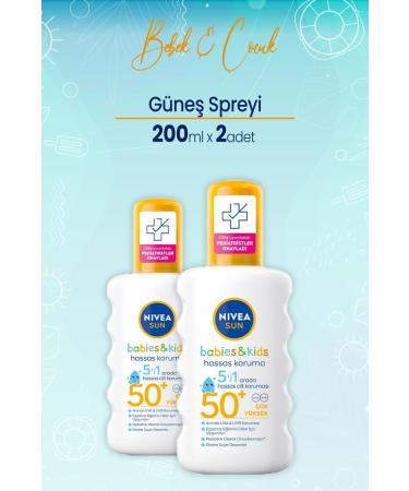 NIVEA Sun Kids Sensitive Sun Spray Gkf50+ 200 Ml X 2 Pcs