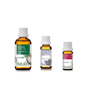 Botalife Lavender Oil 20ml Tea Tree Oil 10ml and Coconut Oil 50ml Set