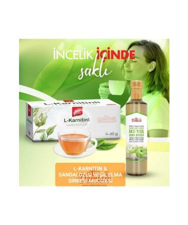 Bee Drops BEE DROPS L-CARNITINE FORM TEA 30 PACKS & SANDALOZ GUM GREEN APPLE VINEGAR 500 ML