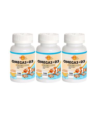 Force Nutrition Omega 3 Fish Oil Vitamin D3 Vitamin 3x100 Softgel Orange Flavor