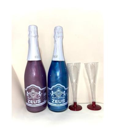 OS ZEUS Non-Alcoholic Blackberry and Blueberry Flavored and 2 Glasses