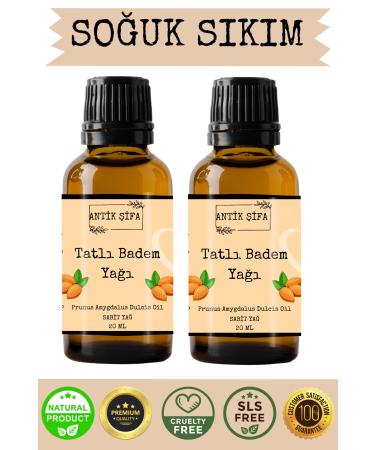 Ancient Healing 0 Pure Sweet Almond Oil - 2x 20 ml (Cold Pressed)