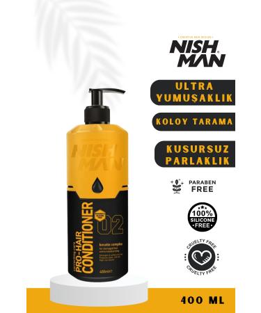 NISHMAN Keratin Complex Salt and Paraben Free L All Hair / Shine Feature Hair Conditioner 400 Ml