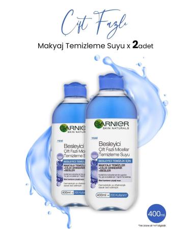 Garnier Micellar Cleansing Water Nourishing Dual Phase 400 ml x 2 Pieces